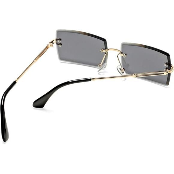 Rectangle Sunglasses Small Rimless Square Shade Eyewear
